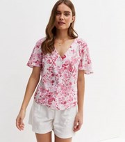 New Look White Floral Button Blouse